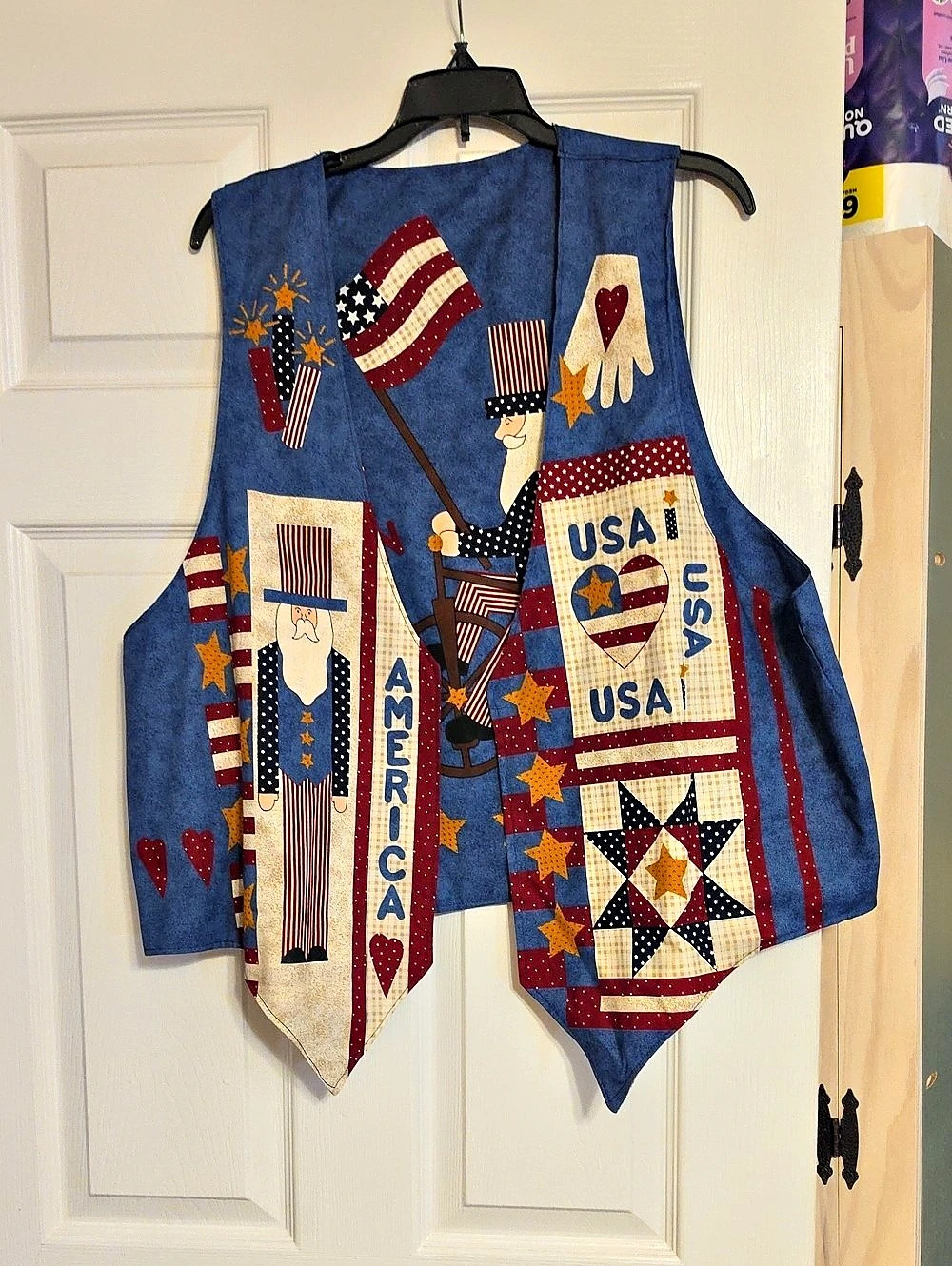 Patriotic Custom Vest. Fits Like Xl
